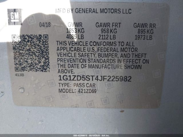 1G1ZD5ST4JF225982 Chevrolet MALIBU LT
