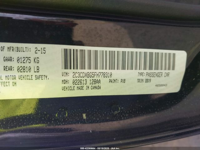 2015 DODGE CHARGER 2C3CDXBG5FH778310 Photo 8
