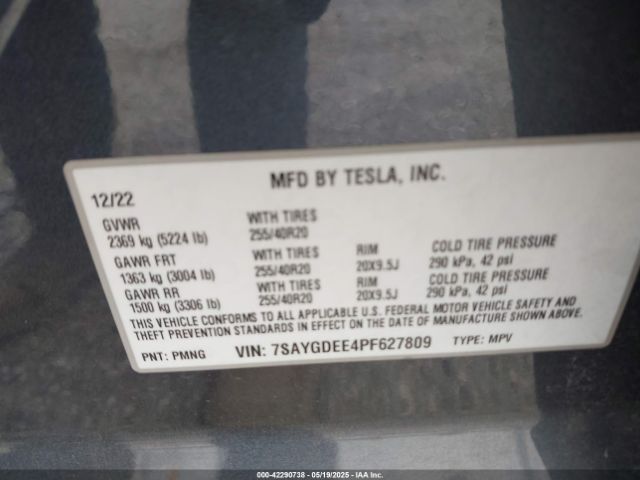 7SAYGDEE4PF627809 Tesla 2023