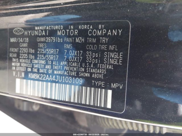 2018 HYUNDAI KONA KM8K22AA4JU103109 Photo 8