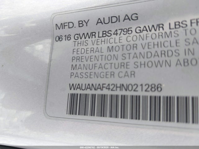 2017 AUDI A4 WAUANAF42HN021286 Photo 8