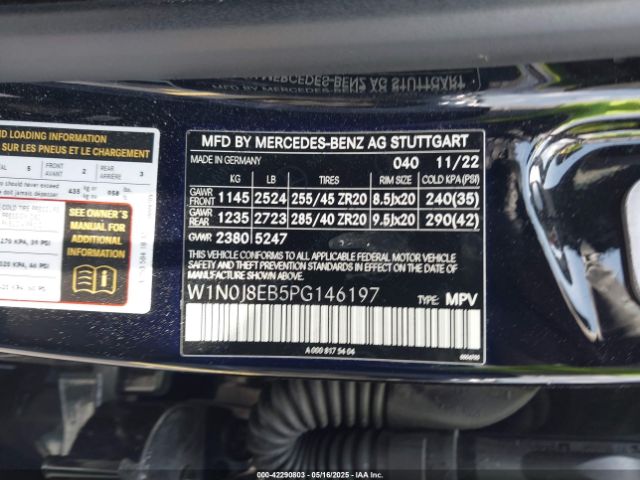 W1N0J8EB5PG146197 Mercedes-Benz m264