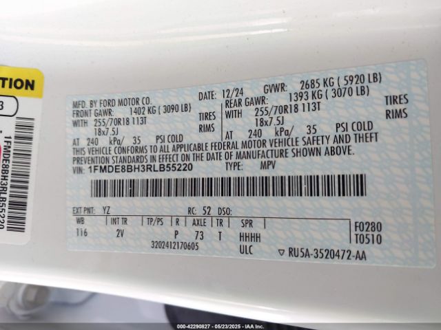 2024 FORD BRONCO 1FMDE8BH3RLB55220 Photo 8