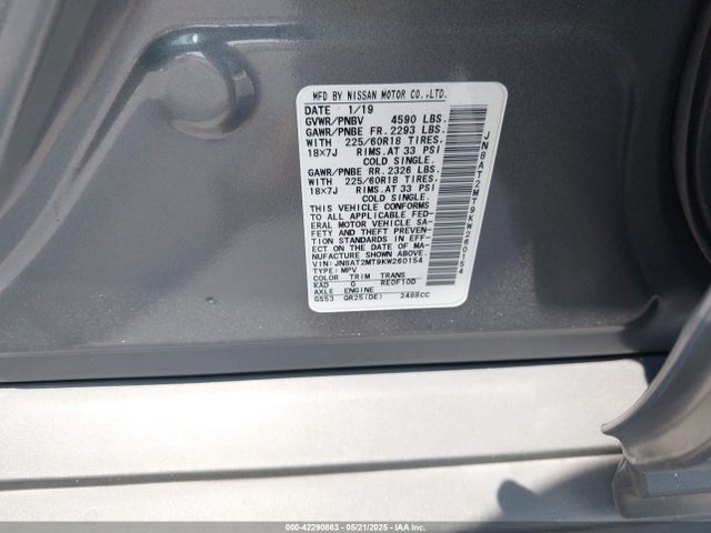 Nissan ROGUE SV 2019 JN8AT2MT9KW260154 Image 9