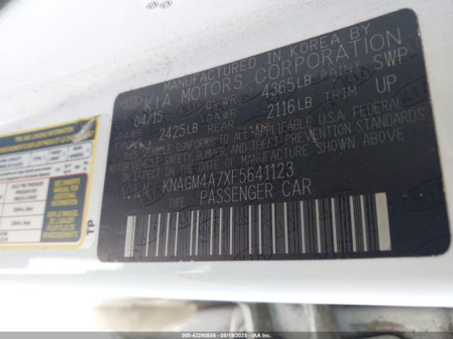 KNAGM4A7XF5641123 KIA Optima Lx