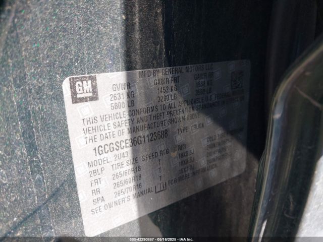 1GCGSCE36G1123688 Chevrolet Colorado Lt