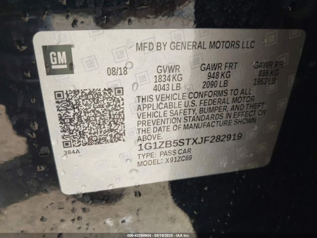 1G1ZB5STXJF282919 Chevrolet Malibu 1ls