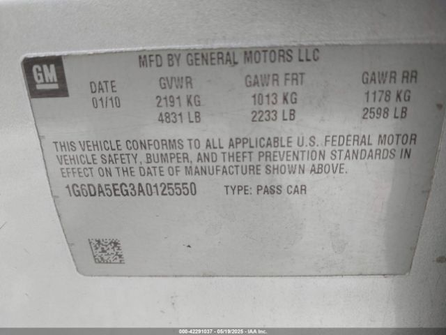 2010 CADILLAC CTS 1G6DA5EG3A0125550 Photo 8