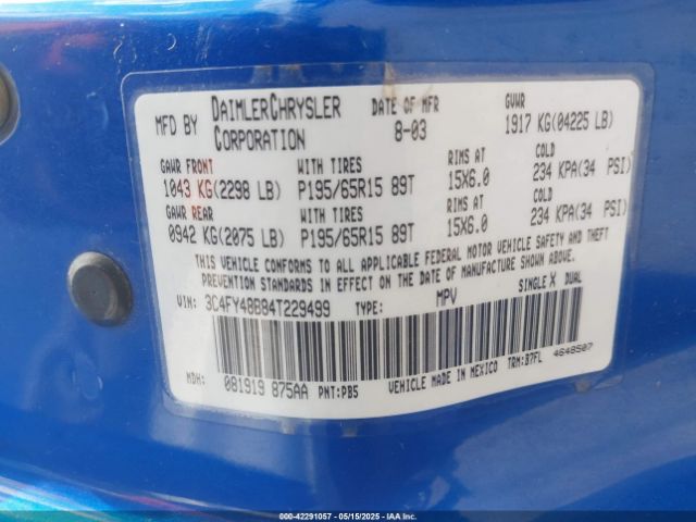 2004 CHRYSLER PT CRUISER 3C4FY48B84T229499 Photo 8