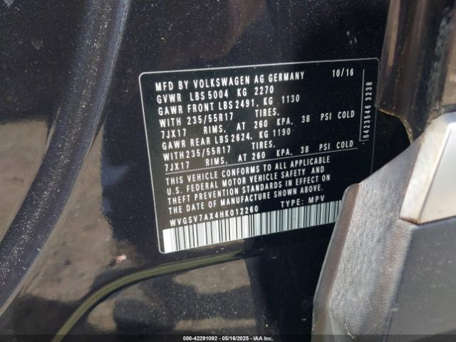 WVGSV7AX4HK012260 Volkswagen Tiguan 2.0t Wolfsburg Edition