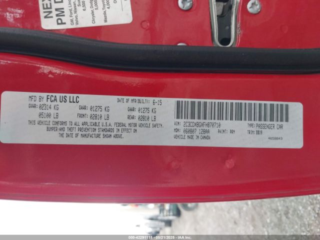 2C3CDXBGXFH870710 Dodge Charger Se