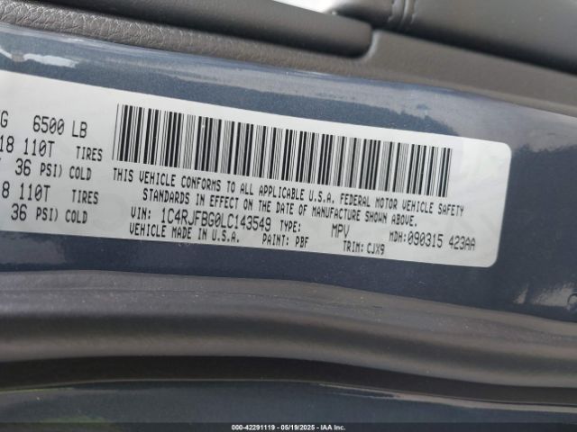 1C4RJFBG0LC143549 Jeep Grand Cherokee Limited 4x4