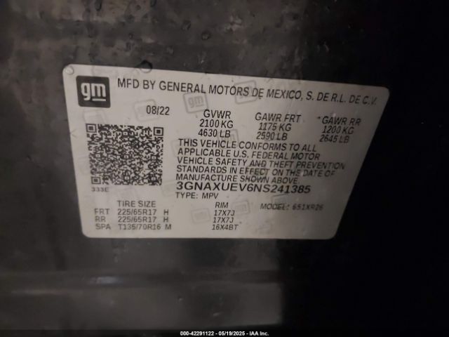 2022 CHEVROLET EQUINOX 3GNAXUEV6NS241385 Photo 8