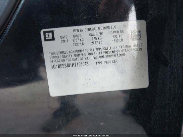 2017 CHEVROLET CRUZE 1G1BE5SM1H7103043 Photo 8