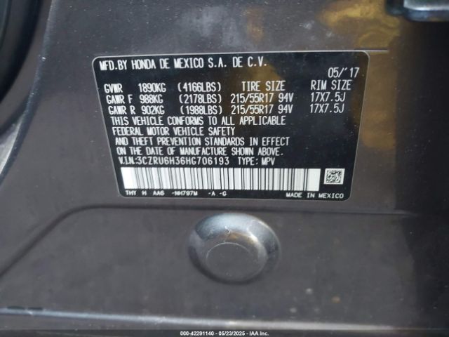 3CZRU6H36HG706193 Honda HR-V LX