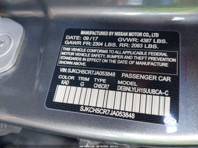 SJKCH5CR7JA053848 Infiniti Qx30 Premium