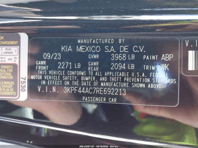3KPF44AC7RE692213 KIA t-gdi gamma