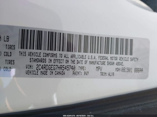 2C4RDGEG7HR545740 Dodge Grand Caravan Gt