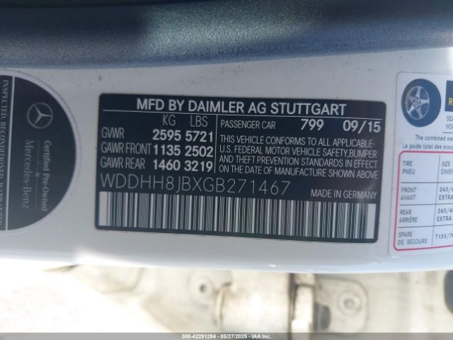 2016 MERCEDES-BENZ E 350 WDDHH8JBXGB271467 Photo 8