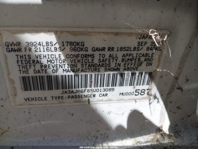 2005 MITSUBISHI LANCER JA3AJ66F85U013089 Photo 8