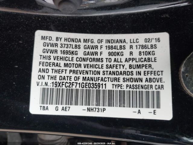 19XFC2F71GE035911 Honda CIVIC EX