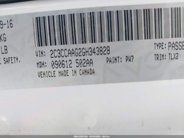 2C3CCAAG2GH343828 Chrysler 300 Anniversary Edition