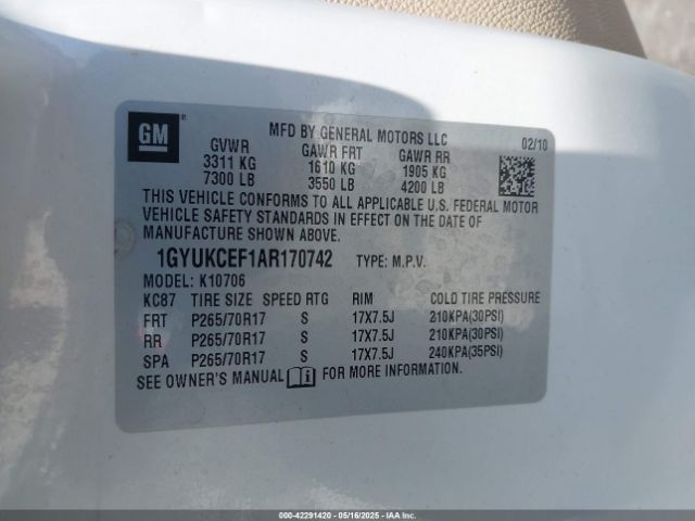 2010 CADILLAC ESCALADE 1GYUKCEF1AR170742 Photo 8