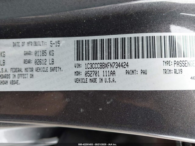 1C3CCCBBXFN734424 Chrysler 200 S