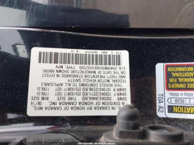 2HKRM3H56EH557339 Honda CR-V EX
