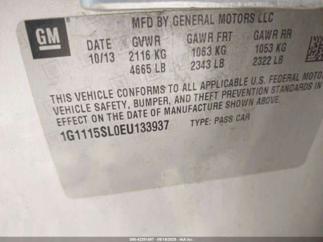 1G1115SL0EU133937 Chevrolet IMPALA 1LT