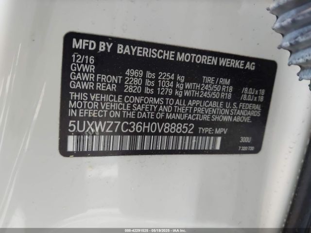5UXWZ7C36H0V88852 BMW X3 Sdrive28i