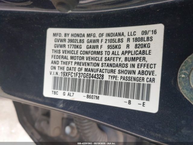 19XFC1F37GE044328 Honda l15b7