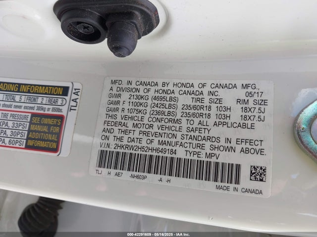 2HKRW2H52HH649184 Honda CR-V EX