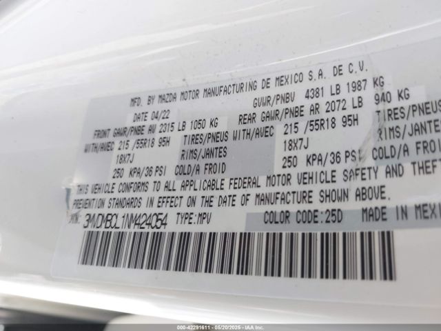3MVDMBCL1NM424054 Mazda Cx-30 Preferred