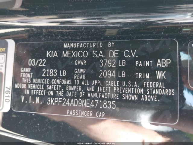 2022 KIA FORTE 3KPF24AD9NE471835 Photo 8