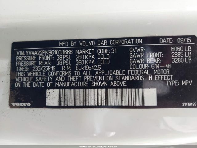 YV4A22PK8G1033668 Volvo Xc90 T6 Momentum
