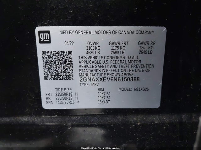 Chevrolet Equinox Awd Premier 2022 2GNAXXEV6N6150388 Image 9