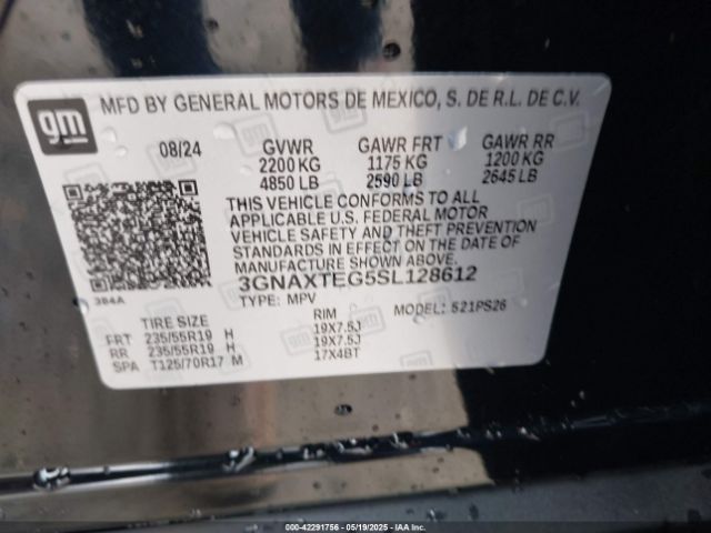 2025 CHEVROLET EQUINOX 3GNAXTEG5SL128612 Photo 8