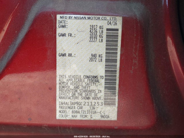 1N4AL3AP9GC211253 Nissan Altima