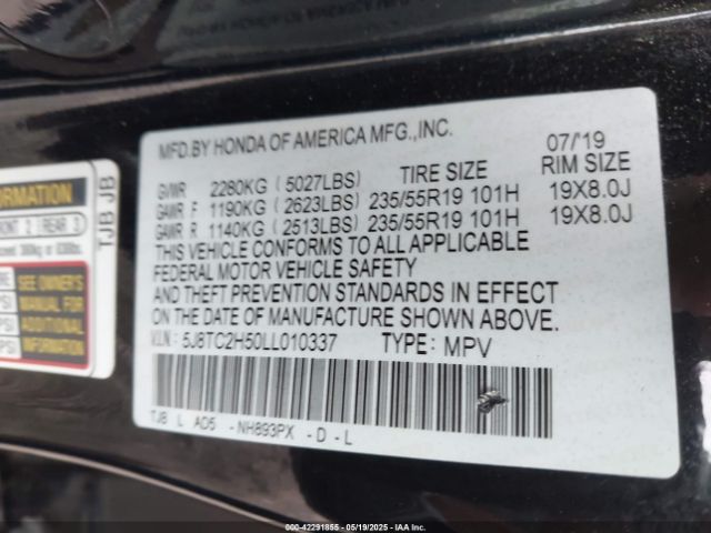 2020 ACURA RDX 5J8TC2H50LL010337 Photo 8