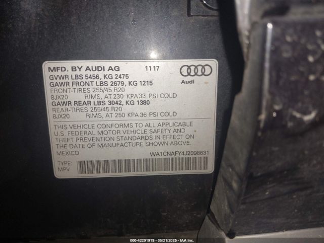 2018 AUDI Q5 WA1CNAFY4J2098631 Photo 8