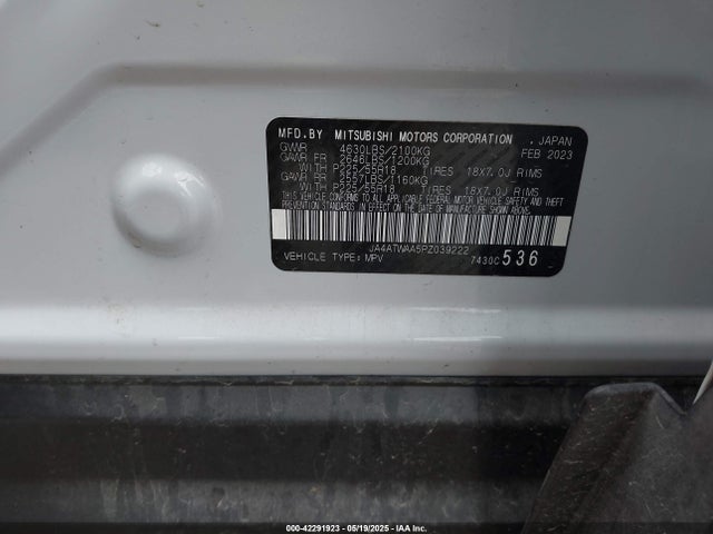 Mitsubishi tc/ic mivec 2023 JA4ATWAA5PZ039222 Image 9