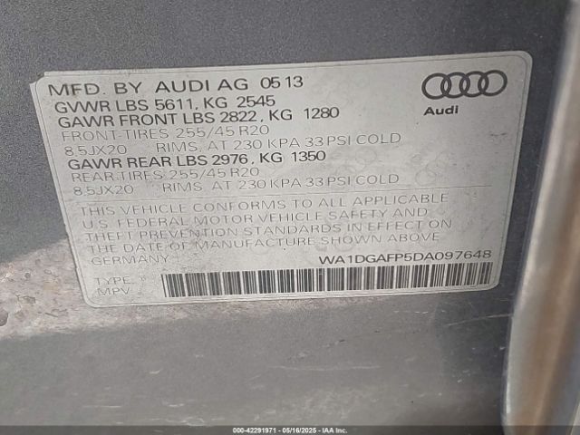 2013 AUDI Q5 WA1DGAFP5DA097648 Photo 8