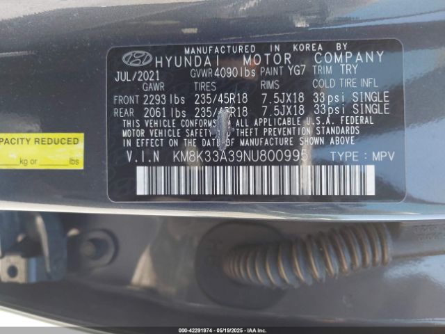 KM8K33A39NU800995 Hyundai Kona N Line