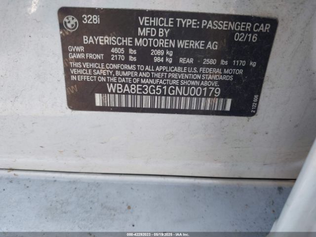 WBA8E3G51GNU00179 BMW 328i Xdrive