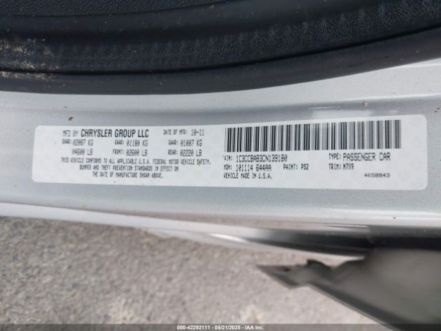 2012 CHRYSLER 200 1C3CCBAB3CN139180 Photo 8