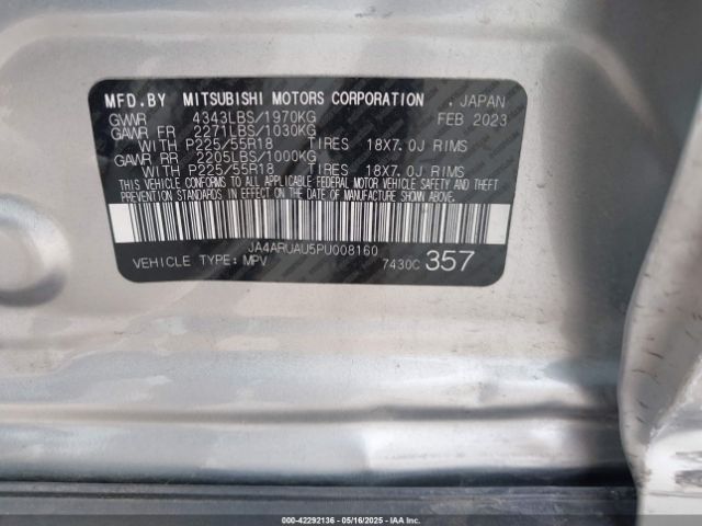 2023 MITSUBISHI OUTLANDER SPORT JA4ARUAU5PU008160 Photo 8