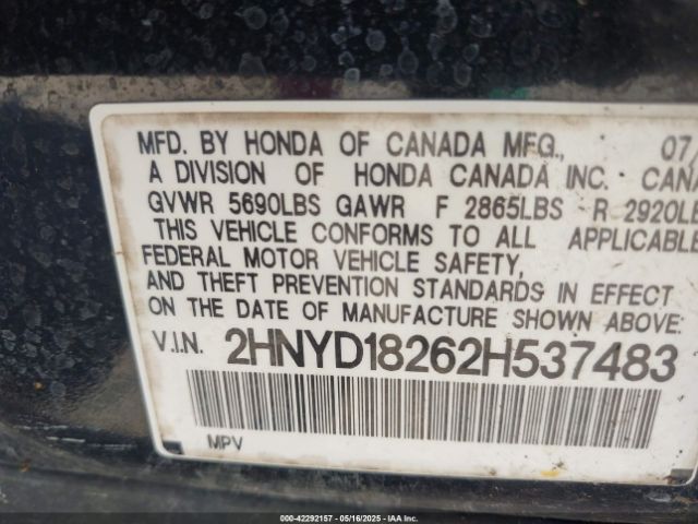 2002 ACURA MDX 2HNYD18262H537483 Photo 8