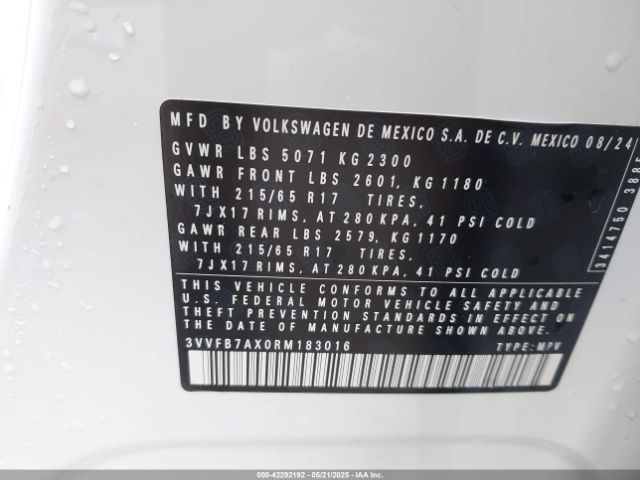 2024 VOLKSWAGEN TIGUAN 3VVFB7AX0RM183016 Photo 8