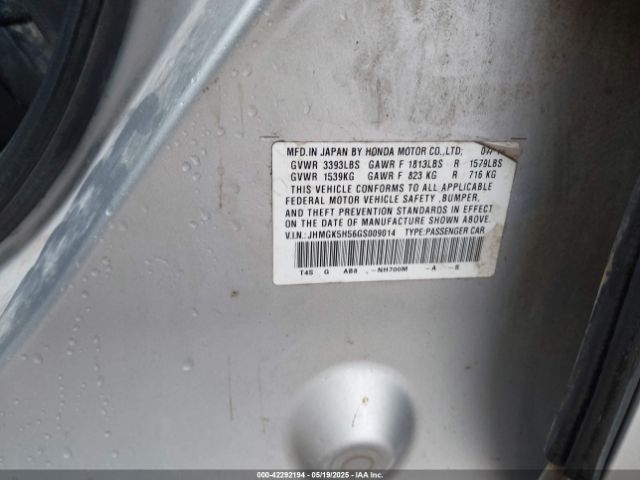 JHMGK5H56GS009014 Honda l15b1